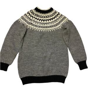 Hand Knitted Fair Isle Sweater Women Medium or Men S